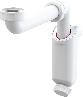 Praustuvo sifonas Alcadrain A43S-DN32, taupantis vietą, be ventilio 